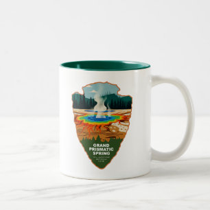 Grand Prismatic Spring Yellowstone Arrowhead Två-Tonad Mugg