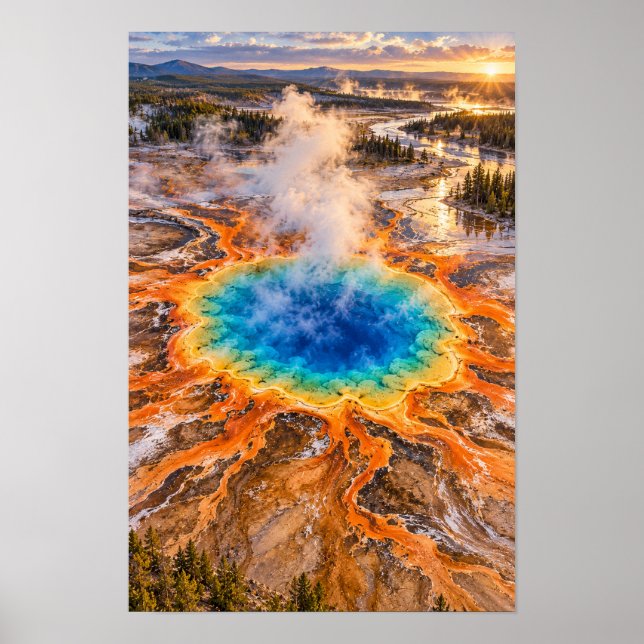 Grand Prismatic Spring Yellowstone Landskapsvägg  Poster (Framsidan)