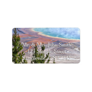 Grand Prismatic-utsiktspunkt Adressetikett