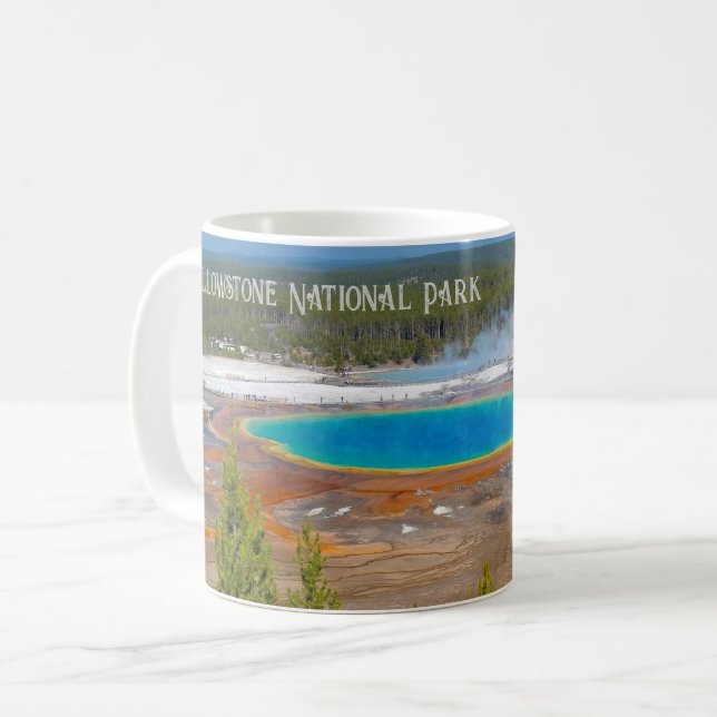 Grand Prismatic Vår Yellowstone nationalpark Kaffemugg (Framsida vänster)