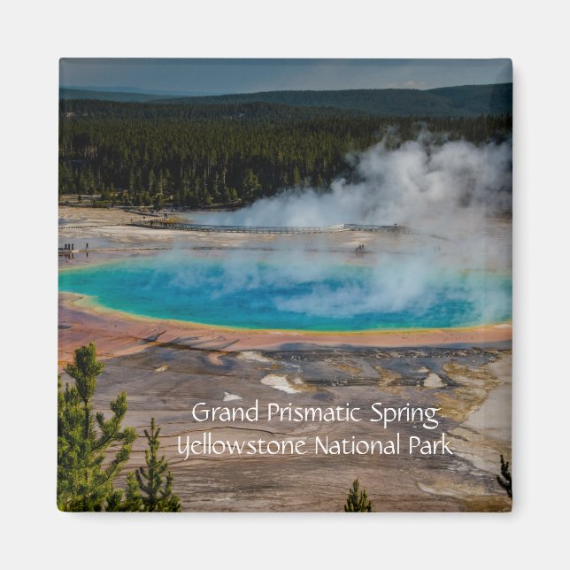 Grand Prismatic Vår Yellowstone nationalpark Magnet (Framsidan)
