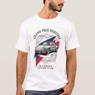 Grand Prix Heritage Vintage Porsche Graverad T Shirt