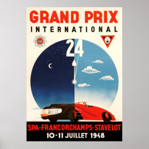 Grand Prix Internationell Spa Francorchamps 1948 Poster