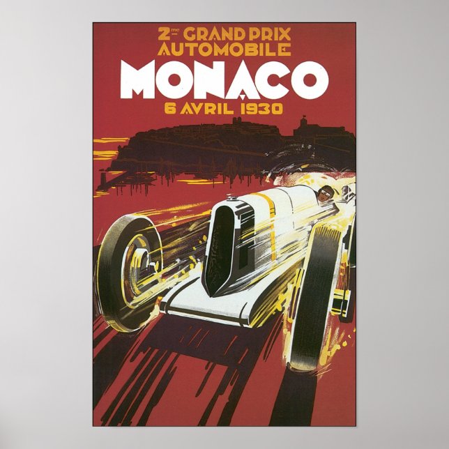 Grand Prix Monaco Avril 1930 Poster (Framsidan)