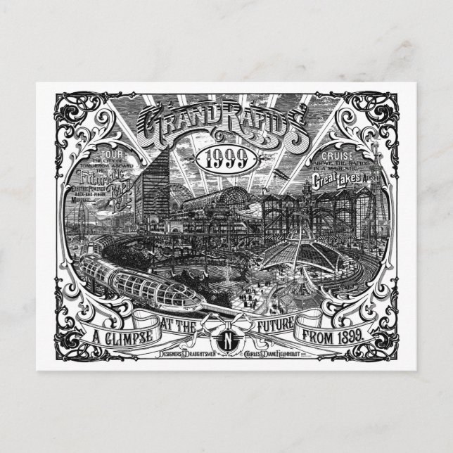Grand Rapids 1999 Artwork Post Card Vykort (Framsida)