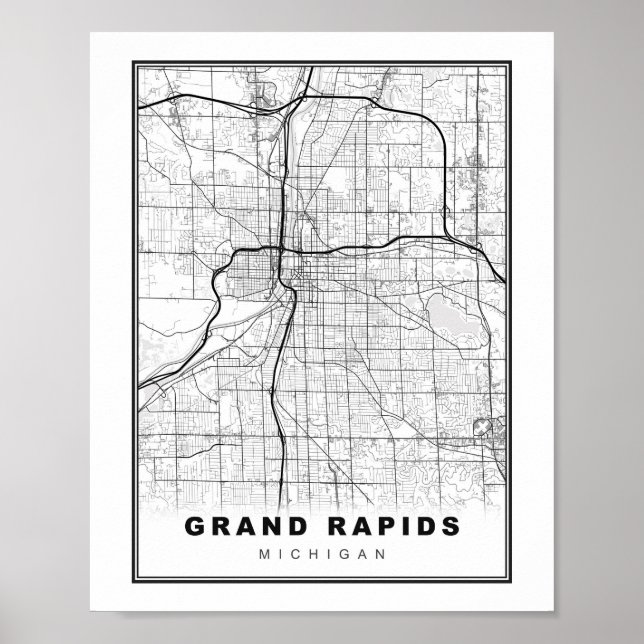 Grand Rapids Map Poster (Framsidan)
