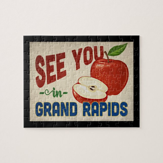 Grand Rapids Michigan Apple - Vintage resor Pussel (Horisontell)