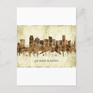 Grand Rapids Michigan Cityscape Inbjudan Vykort
