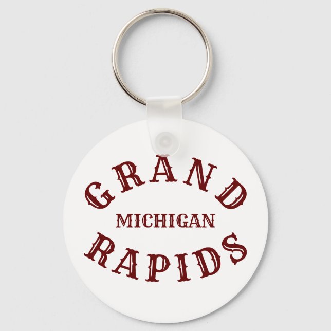 Grand Rapids, Michigan Keychain Nyckelring (Framsida)