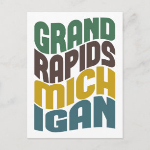 Grand Rapids Michigan Retrovåg Vykort
