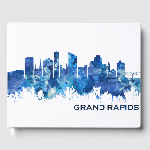 Grand Rapids Michigan Skyline Blue Gästböcker