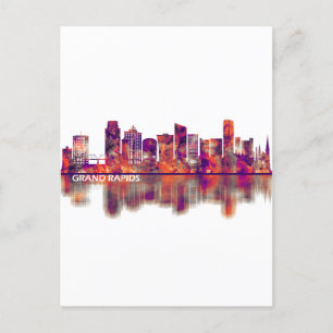 Grand Rapids Michigan Skyline Helg Vykort