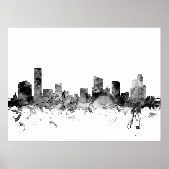 Grand Rapids Michigan Skyline Poster (Framsidan)