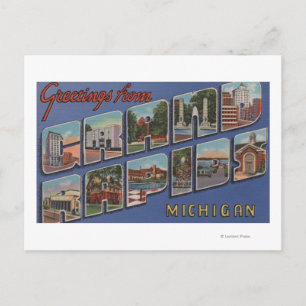 Grand Rapids, Michigan - Stora Bokstavsscener 2 Vykort