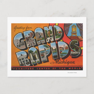 Grand Rapids, Michigan - Stora bokstavsscener Vykort