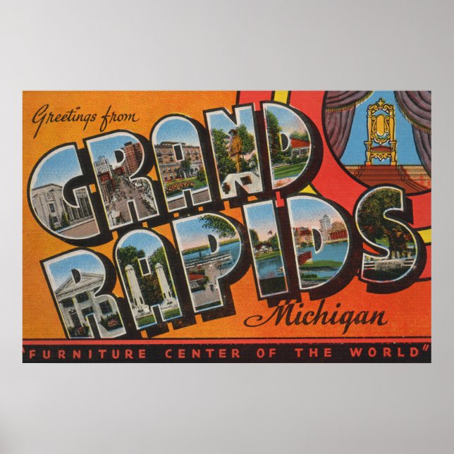 Grand Rapids, Michigan - Stora Brev-Scenes Poster (Framsidan)