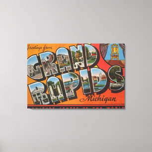 Grand Rapids Michigan - stora brevplatser Canvastryck