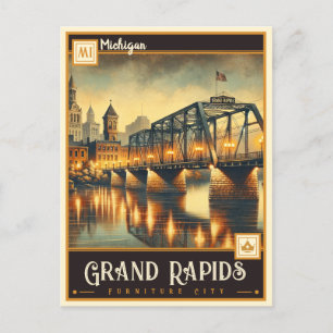 Grand Rapids, Michigan VINTAGE Vykort