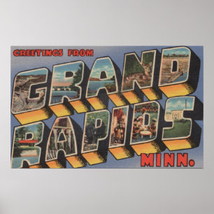 Grand Rapids Minnesota - stora brevplatser Poster