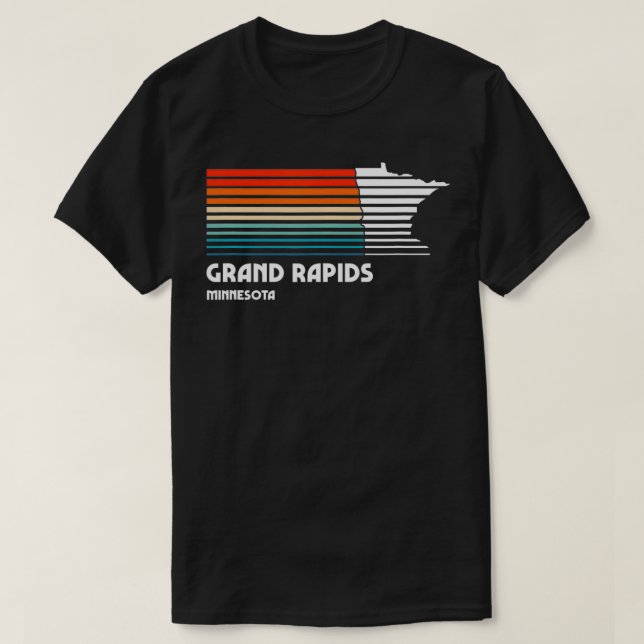 Grand Rapids Minnesota Vintage Stil City T Shirt (Design framsida)