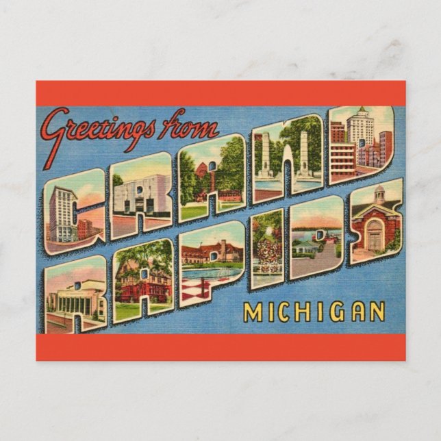 Grand Rapids Retro vykort (Framsida)
