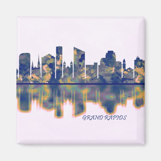 Grand Rapids Skyline Magnet (Framsidan)