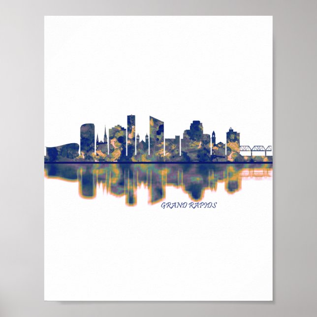 Grand Rapids Skyline Poster (Framsidan)
