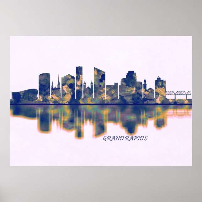 Grand Rapids Skyline Poster (Framsidan)