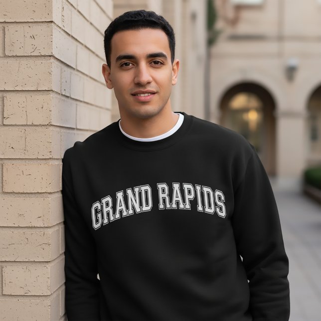 GRAND RAPIDS Universitetstypiskt Amerikanskt Colle Lång Ärmad Tröja (Skapare uppladdad)