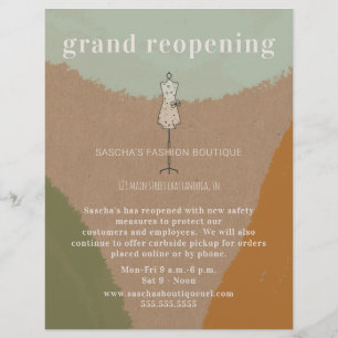 Grand Reopen Boutique Store Abstrakt Cardstock Reklamblad