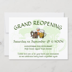 GRAND REOPENENING Pub Reunion Anpassade MINT Inbjudningar