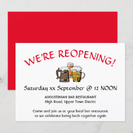 GRAND REOPENENING Pub Reunion Anpassade RED Inbjudningar