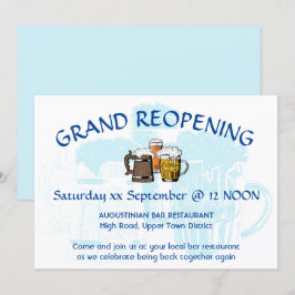 GRAND REOPENING Pub Reunion Anpassade BLEK BLUE Inbjudningar
