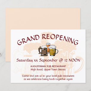 GRAND REOPENING Pub Reunion Anpassade Inbjudningar