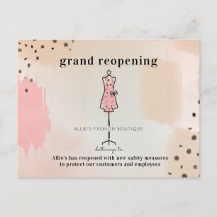 Grand Reöppning Clothing Boutique Store Rosa Vykort