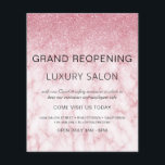 Grand Reöppning Marble Rosa Glitter Salon<br><div class="desc">Girly Marble Rosa Ombre Marble and Gnistra och Glitter Grand Reopening Glam Luxury Hair Salon, Beauty Store, Eyelash, Nagel, Makeup, Microblading, Hair Stylist, Lash, Hair Stylist eller make Up Artist Business Flyer med anpassningsbar lägger till namn och returadress för ditt företag. Den här enkla designen av modern personlig och elegant...</div>