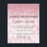 Grand Reöppning Marble Rosa Glitter Salon Flygblad<br><div class="desc">Girly Marble Rosa Ombre Marble and Gnistra och Glitter Grand Reopening Glam Luxury Hair Salon, Beauty Store, Eyelash, Nagel, Makeup, Microblading, Hair Stylist, Lash, Hair Stylist eller make Up Artist Business Flyer med anpassningsbar lägger till namn och returadress för ditt företag. Den här enkla designen av modern personlig och elegant...</div>