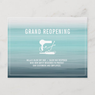 Grand Reöppning Salon Hair Stylist Aqua Vykort