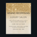Grand Reöppon Guld Glam Glitter Salon Flygblad<br><div class="desc">Glam Guld Ombre Gnistra och Glitter Grand Reöppning Glam Luxury Hair Salon, Beauty Store, Eyelash, Nagel, Makeup, Microblading, Hair Stylist, Lash, Hair Stylist eller make Up Artist Business Flyer med anpassningsbar lägger till namn och returadress för ditt företag. Den här enkla designen av modern personlig och elegant är perfekten för...</div>