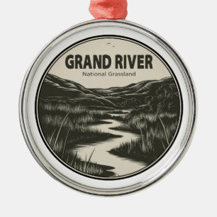 Grand River National Grassland Stream Julgransprydnad Metall