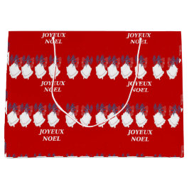 Grand Sac Cadeau Joyeux Noël Cloches Rouge