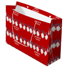 Grand Sac Cadeau Joyeux Noël Cloches Rouge