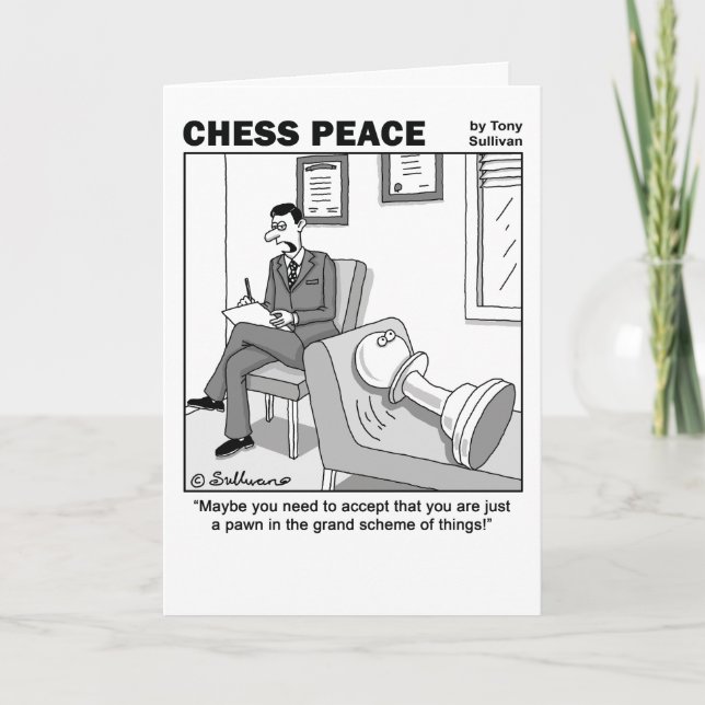 "Grand Scheme of Saks Chess Peace Greeting Card" Kort (Framsida)