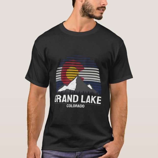 Grand Sjö Colorado Statlig flagga Grand Sjö T Shirt (Framsida)