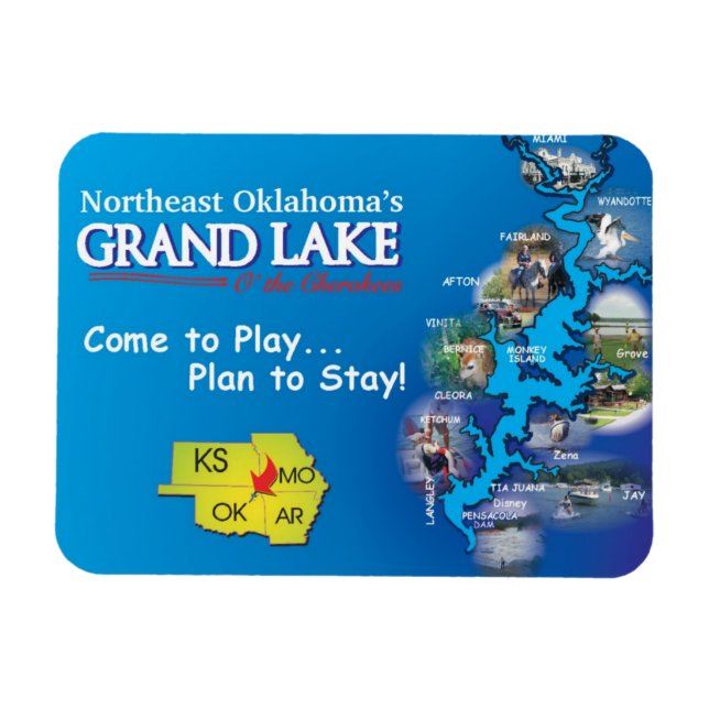 Grand Sjö Oklahoma magnet (Horisontell)