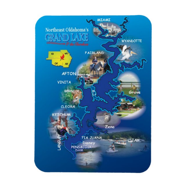 Grand Sjö Oklahoma magnet (Vertikal)