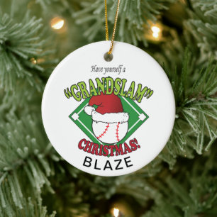 Grand Slam Baseball jul Julgransprydnad Keramik