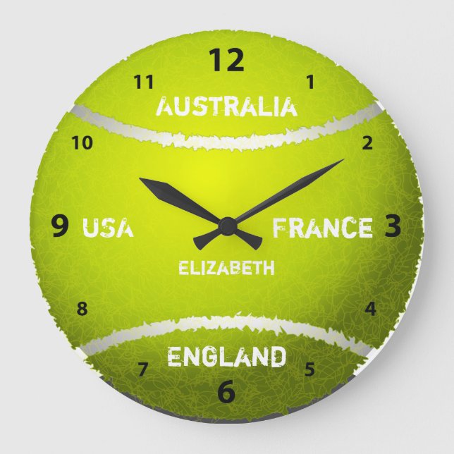 Grand Slam Tennis Boll Clock Stor Klocka (Framsida)