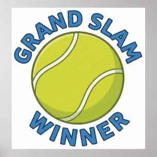 Grand Slam-vinnare Tennisboll Sportmästare Poster