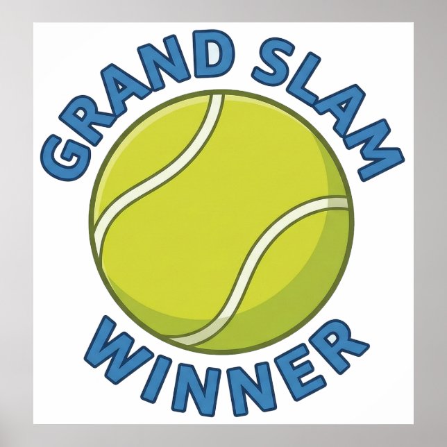 Grand Slam Winner Tennis Ball Sports Champion Poster (Framsidan)